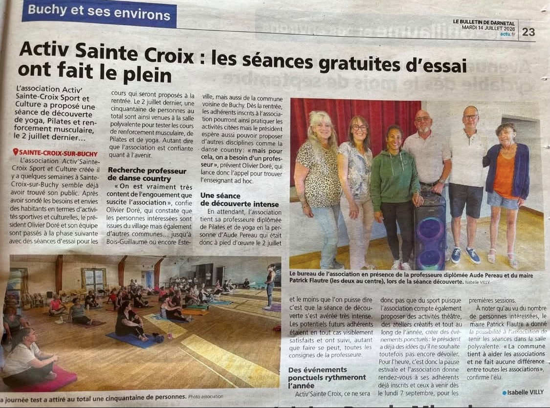 Article du journal le Bulletin juillet 2026